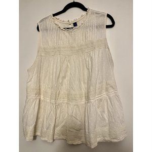 Bohemian Cotton-blend Embroidered Tank